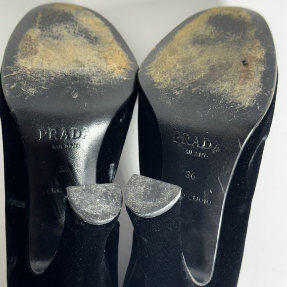 Prada Mary Jane Crushed Velvet Heels Women’s Size 38 - Picture 11 of 15